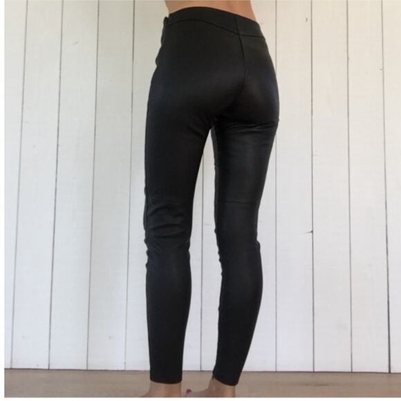 Victoria Beckham Black Leather Zip Pants‎ Leggings Size 27 - Picture 4 of 11